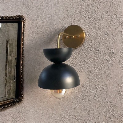 Elegant Brass Wall Modern Lamp Sconce Pair | Milky Glass Globe Lights | Handmade