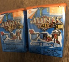 2 HEXBUG JUNK BOTS Trash Bin Construction Kit Mystery Toys 15 Pieces - Sealed