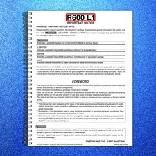Suzuki GSX-R600 Motorcycle Service Manual 2011-2020