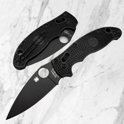SPYDERCO MANIX 2 LIGHTWEIGHT FOLDING KNIFE BLACK FRCP BLACK CTS-BD1 C101PBBK2