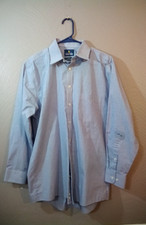 Stafford Dress Shirt Mens 15.5 32/33 Blue Check Travel Performance Super Shirt