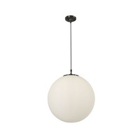 HäNgelampe KüChe Glas Kugel Metall B:30 Cm Rund Schwarz Weiß E27 Pendelleuchte