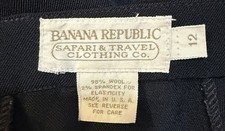 Vintage Banana Republic Safari Travel Clothing Co. Black Pants Trousers Sz 12