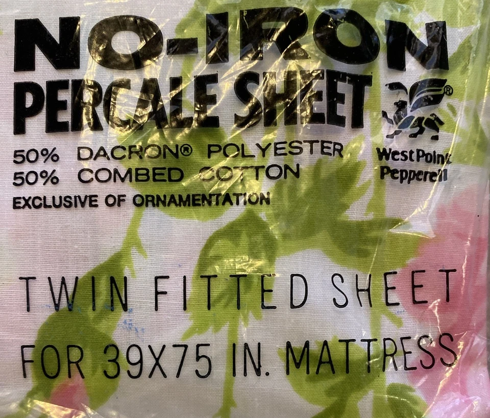 2 Sets: VTG Martex Westpoint Pepperell Twin Flat & Fitted Sheet Sets Floral NEW! - Image 3 of 4