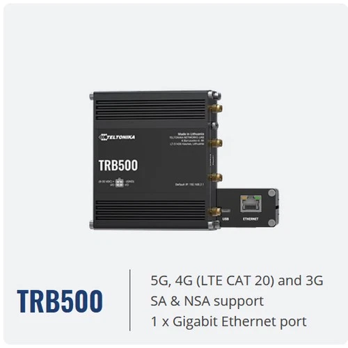 Teltonika TRB500 5G Industrial Gateway / Router & 4G LTE Advanced Pro Cat 20