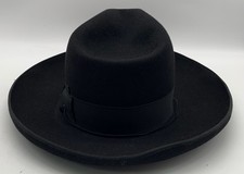 BORSALINO Mens Black Felt Fedora Hat