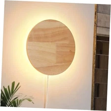 Modern Minimalist Plug in Wall Sconces, Plug-in Or Cordless 11.8'' Round Large
