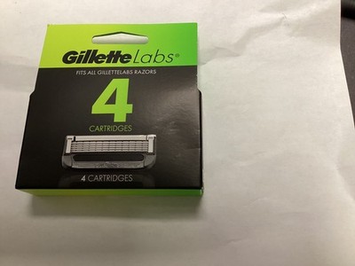 Gillette Labs (4) Refill Cartridges, Fits All Gillette Lab Razors #(2F09)