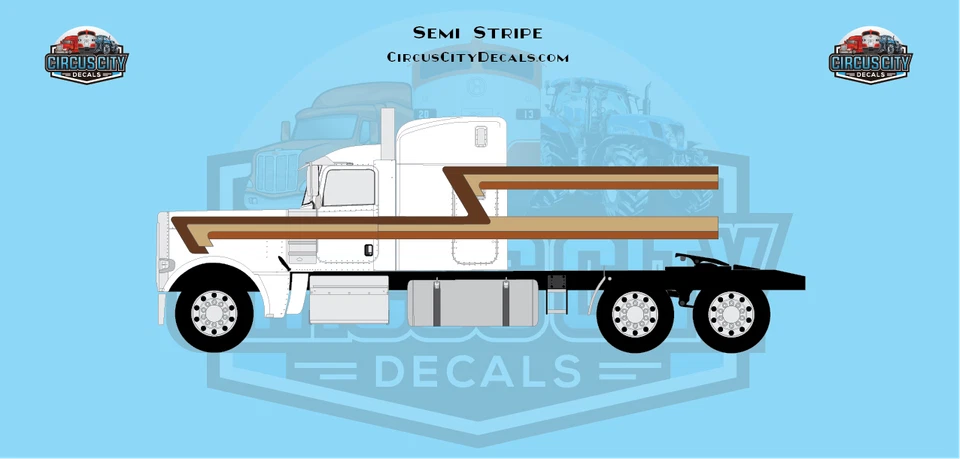 Tricolor Brown Semi Stripe Graphic 1:64 Scale - Image 2 of 2