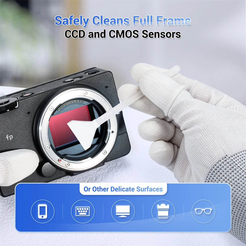 Kit de cotonete de limpeza sensor JJC 12 peças para câmera quadro completo 24mm CMOS e cotonetes CCD - Imagem 2 de 4