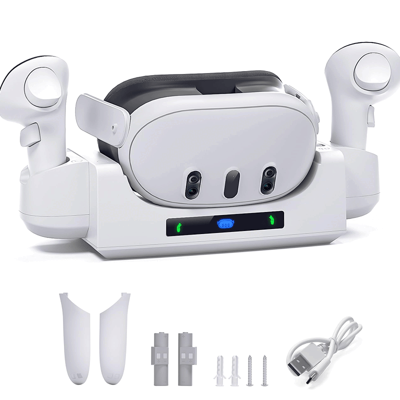 Charging Dock for Meta Quest 3 VR Headset & Controllers Accessories Storage Dock-image