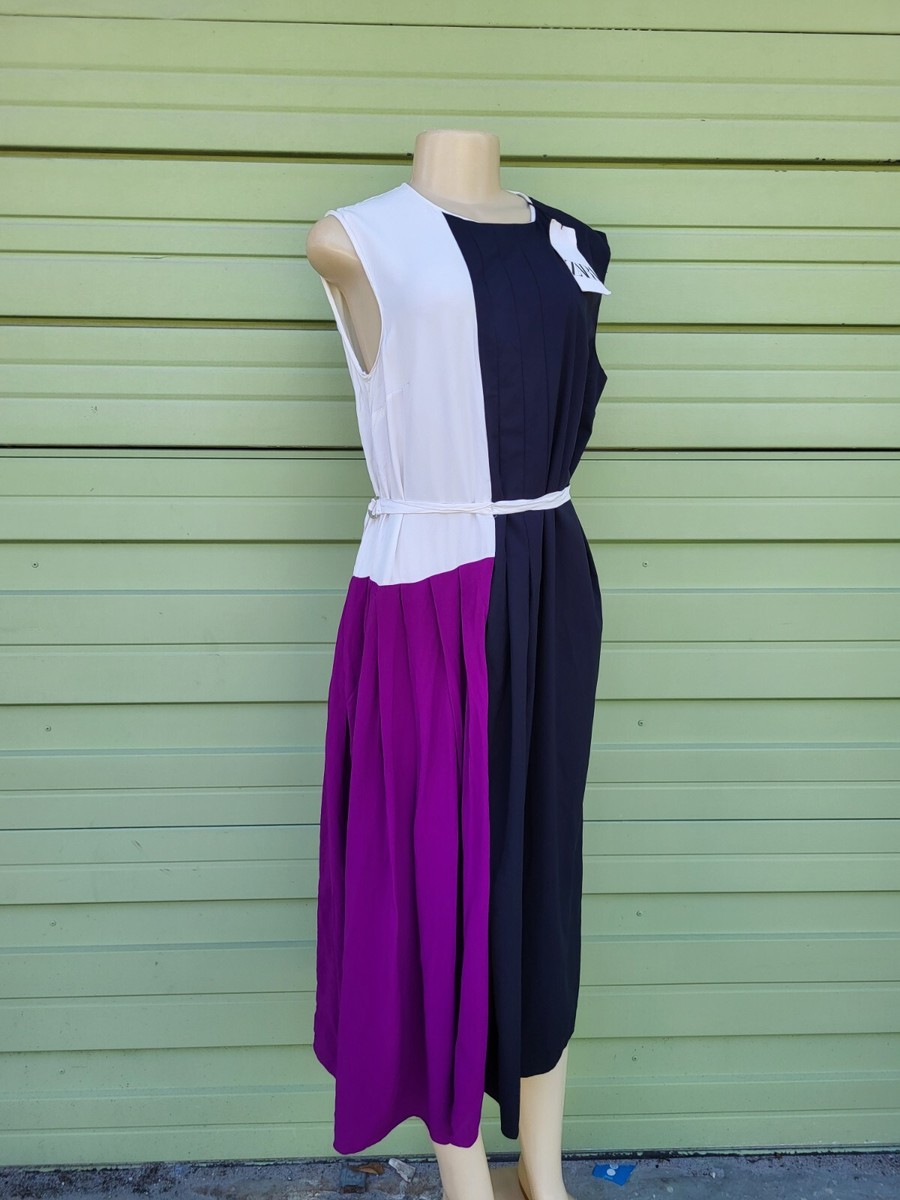 ZARA PLEATED PATCHWORK DRESS MULTICOLOR 2206/448 SIZE XL B190