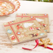 Christmas Paper Napkins - Party Decor, Xmas, Ginger Ray, Table Decorations