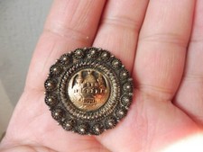 Beautiful, old brooch, Mosque, 900 silver with 585 gold, Orient, signed