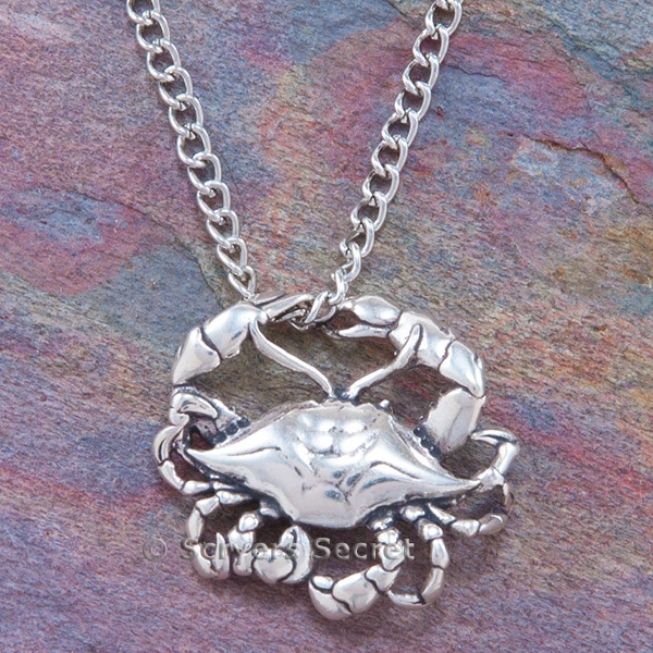 Sterling silver shop crab pendant
