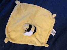 Burt  s Bees Bee Yellow plush Lovey Organic Cotton 9" Security Blanket Knotted