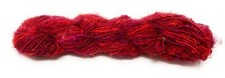 Fair Trade Recycled Silk Sari Yarn 100 gram Skein RED