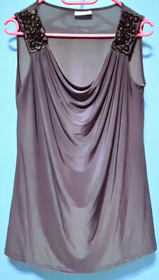 Damen-Top, anthrazit mit Perlen bestickt, in Gr. XL, festlich !