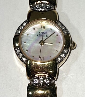 Anne Klein Gold-Tone Crystal Bezel Mother-of-Pearl Dial Watch Anne Klein Quartz Mother of Pearl Dial Ladies Watch and  main image 4