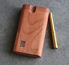 Tennessee Cedar Wood Dugout & One Hitter Pipe-American Handcrafted Stash Box