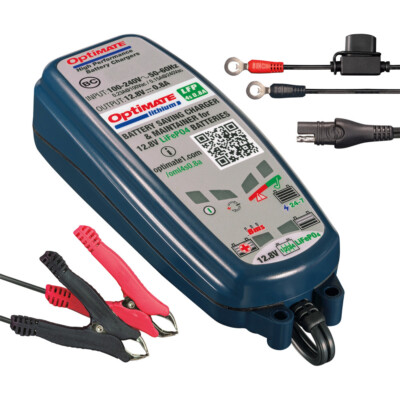 TecMate OptiMate Lithium 4s 0.8A, 8-step 12.8/13.2V Battery Saving Charger TM471