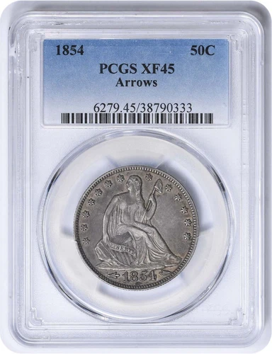 1854 Liberty Seated Half Dollar Arrows EF45 PCGS