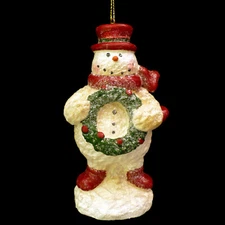 CHRISTMAS SNOWMAN ORNAMENT / PRIMITIVE / RUSTIC LODGE & CABIN DESIGN