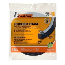 Case of 12 Frost King R538H Sponge Rubber Foam Tape, Black, 3/8"W, 5/16"T, 10ftL