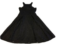 Express Black Lace Overlay Fit N Flare Sleeveless Dress- Women's Size 0