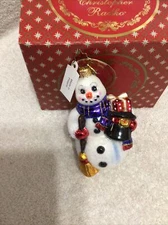 CHRISTOPHER RADKO ORNAMENT-SMILING SNOW FRIEND 5"  NWB