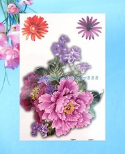 peony flower 8.25" large temporary arm tattoo discount fake tattoo