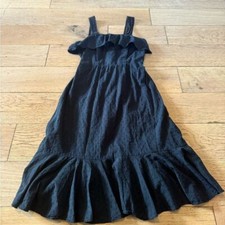 J Crew Black Eyelet Ruffle Swiss Dot Dress Women's Sz 00