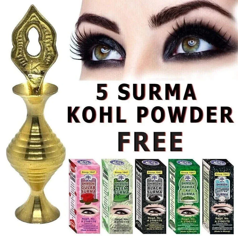 Arabian AL ATHMAD Natural BLACK Surma Kohl Kajal Eyeliner Kuhl Powder كحل Bottle - Image 4 of 4