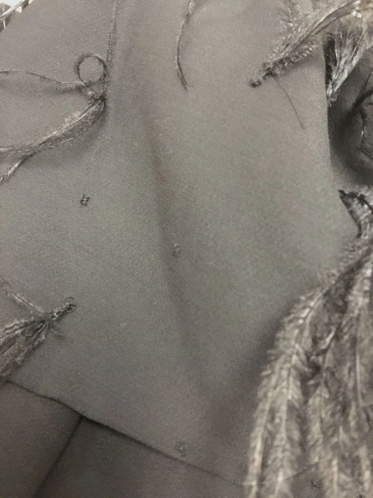 $7500 Valentino Women's Black Silk Wool Feather Trim Mini Dress Size 36