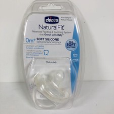 Chicco Natural Fit - Soft Silicone Orthodontic Pacifier Clear 0m New