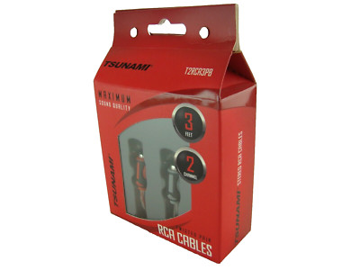 Metra T2RCA3PB 3' Two Channel Premium Stereo RCA Cables, 3 Feet Twisted Pair