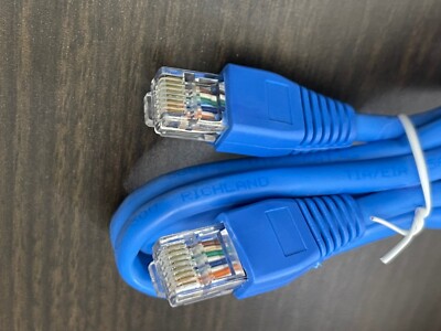 Cat5e Patch Cable Blue LAN Internet Cord RJ45 3 FT Ethernet