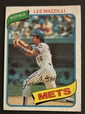 1980 Topps Lee Mazzilli Baseball Card #25 Mets OF Fair O/C