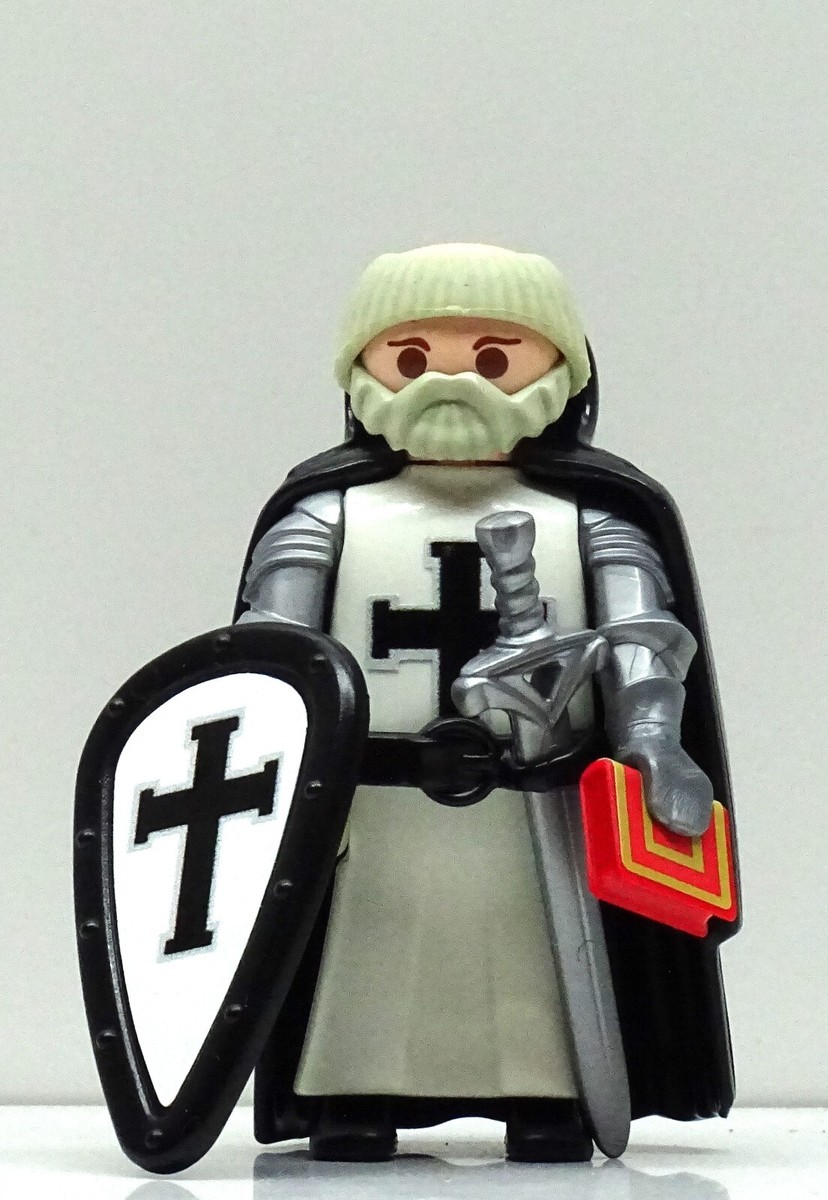 MALTESER RITTER REITER D SCHWARZ PLAYMOBIL Croisé Contre Saladin RAR