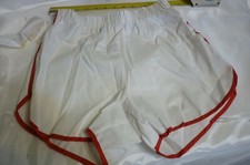 VTG.70's SHORTS MED. GYM ATHLETIC RUNNER WHITE W/RED STRIPE STRIPE USA