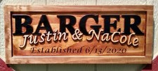 Personalized Family Last Name Sign Custom Carved Wood Plaque Wedding Gift SL103