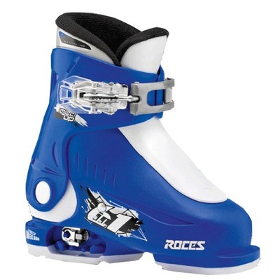 Roces Idea Up Kinder Kleinkinder Skistiefel Blau-Weiß Größenverstellbar