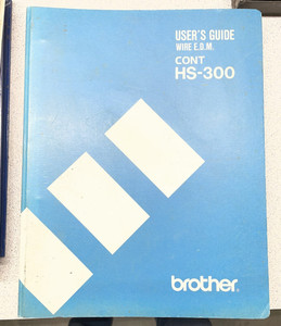 Brother HS-300 Instruction manual, machining data, original