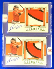 (2) 2024 Panini National Treasures Materials Gunnar Henderson Patch Auto BOTH /5