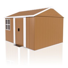 8X10 FT Heavy-Duty Metal Storage Shed with Lockable Door  Windows, Weatherproof