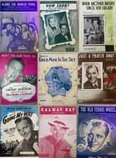 BING CROSBY Sheet Music BUY 2 GET 1 FREE Various Titles 1920s 1930s 1940s 1950s