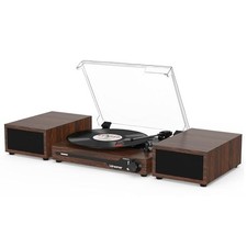 Vinyl Record Player with External Speakers BT 5.3 Wireless Turntable Portable...