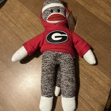 University of Georgia Sock Monkey Stuffed Animal Plush UGA Logo Football BCS