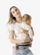 Tushbaby Hip Seat Baby Carrier-Grey Strapless Multi Carrying Position-Birth-36M