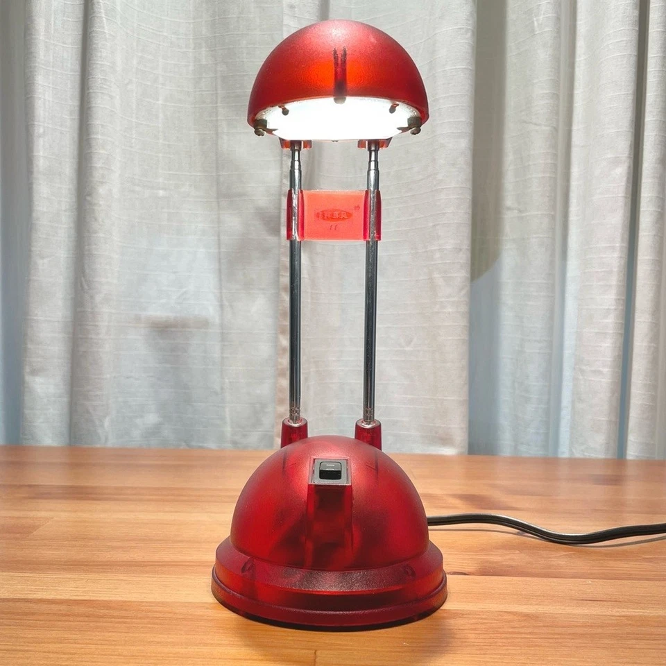 VTG Ikea Espressivo Matte Red Transparent Telescopic Desk Task Lamp Adjustable - Image 2 of 4